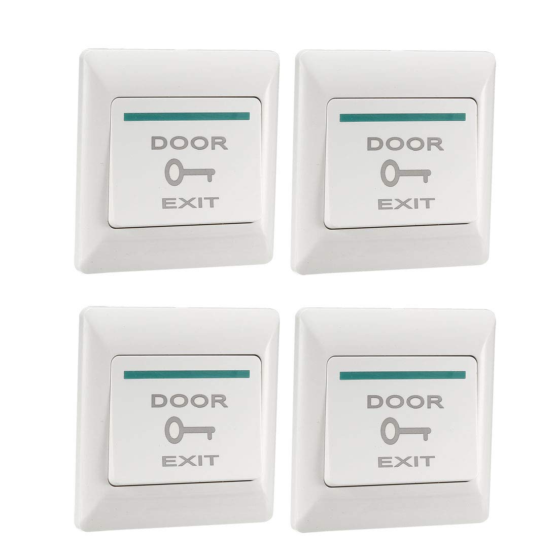 sourcing map Push to Exit Button Release NO/COM Switch Panel Door Access Control System 86mmx86mm 36V 3A White 4Pcs