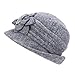 Lawliet Womens 1920s Winter Wool Cap Beret Beanie Cloche Bucket Hat A299 (Gray)