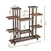 Yaheetech 6 Tier Wood Plant Rack Stand Shelf – Planter Flower Pots Shelves Holder Stand Indoor Outdoor for Multiple Plants Display Carbonized Solid Woodthumb 1