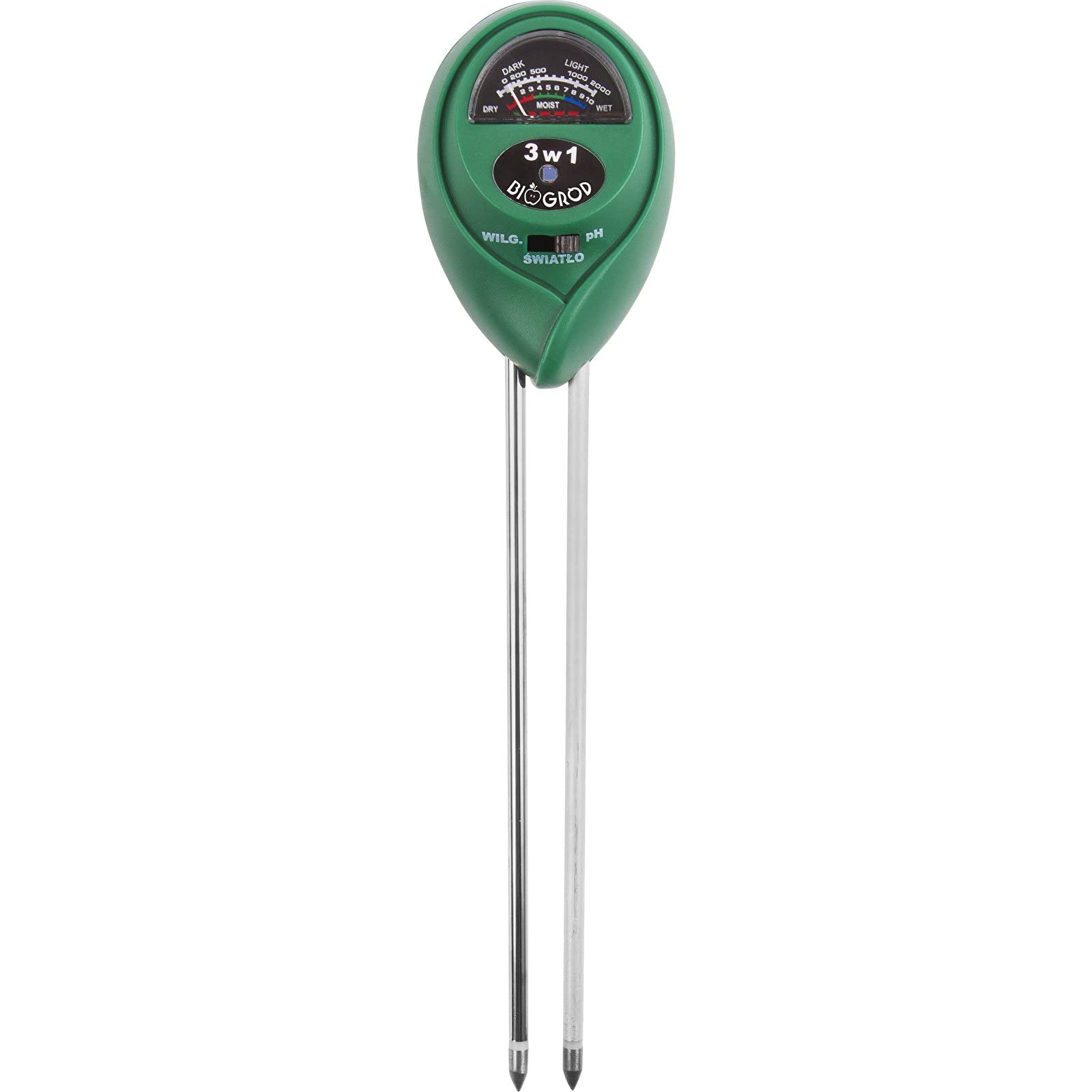 Browin 071605 Soil Tester 3-in-1 - pH Value, Moisture, Solar Moisture Meter, pH Tester for Plant Soil, Sunlight, for use in the Garden and for Potted Plants, for garden and houseplants