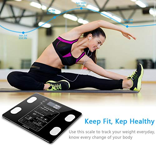 DLMZY Digital Body Weight Bathroom Scale Digital Bathroom Scale Digital Body Fat Scale Health Analyser Fat Muscle BMI Black (Ships from US Warehouse)