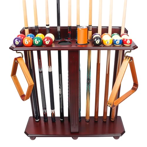 GSE Floor Stand Billiard Pool Cue Racks Only, Hold 10 Cues, Mahogany