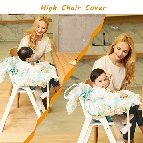 SDADI 2-in-1 Shopping Cart Cover, High Chair Cover for Baby and Toddler, Unisex for Boy or Girl, Carry Bag Attached, White