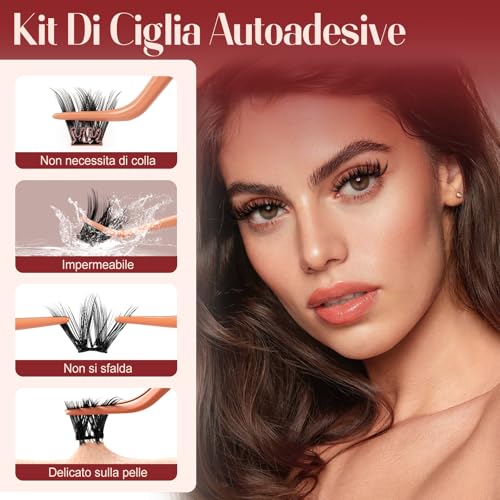 Higu clace False Eyelashes Self Adhesive Kit with Tweezers (Volume A) | Press And Go Eyelashes Without Glue And Removal, Mix 10-16mm, Easy To Use At Work, Travel, Weddings And Parties