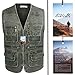 Eidlvais Men's Multi-Pockets Vest for Outdoors Travels Sports Green Size L
