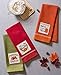 DII Thanksgiving Fall Kitchen Towels Collection Decorative Embellished Dish Towel Set, 18x28