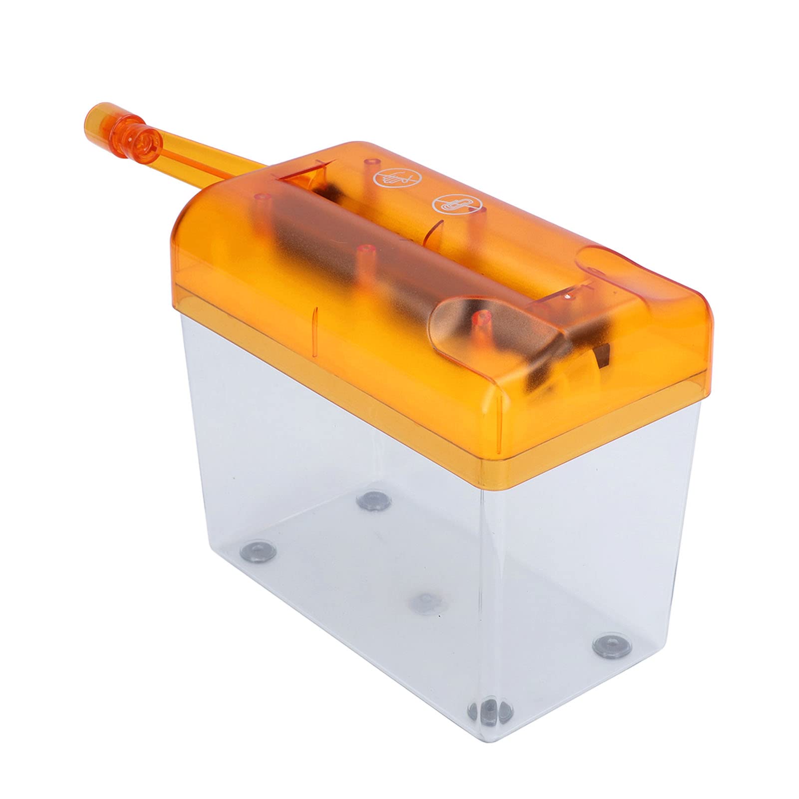 Manual Shredde, Portable Color Easy to Use Hand Paper Shredder Compact Structure Simple Operation Paper Cutting Tool Mini Hand Shredder with Hand Crank for Office Desktop Stationery A6 A4(orange)