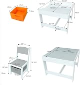 simpa Children's Wooden Desk & 2 Storage Drawer Chairs - Grey Finish view 5