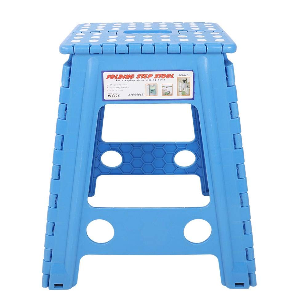 Plastic Stool Portable Foldable Step Stool for Indoor Hiking Fishing(Blue)