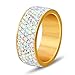 Tuji Jewelry VQYSKO Gorgeous Stainless Steel Eternity Engagement Ring White Round Cubic Zirconia Wedding Band,3/4/5/8/12mm