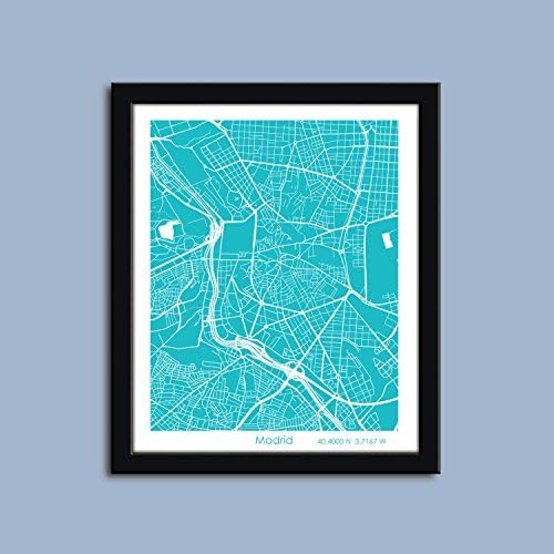 Madrid map, Madrid city map art, Madrid wall art poster, Madrid decorative map