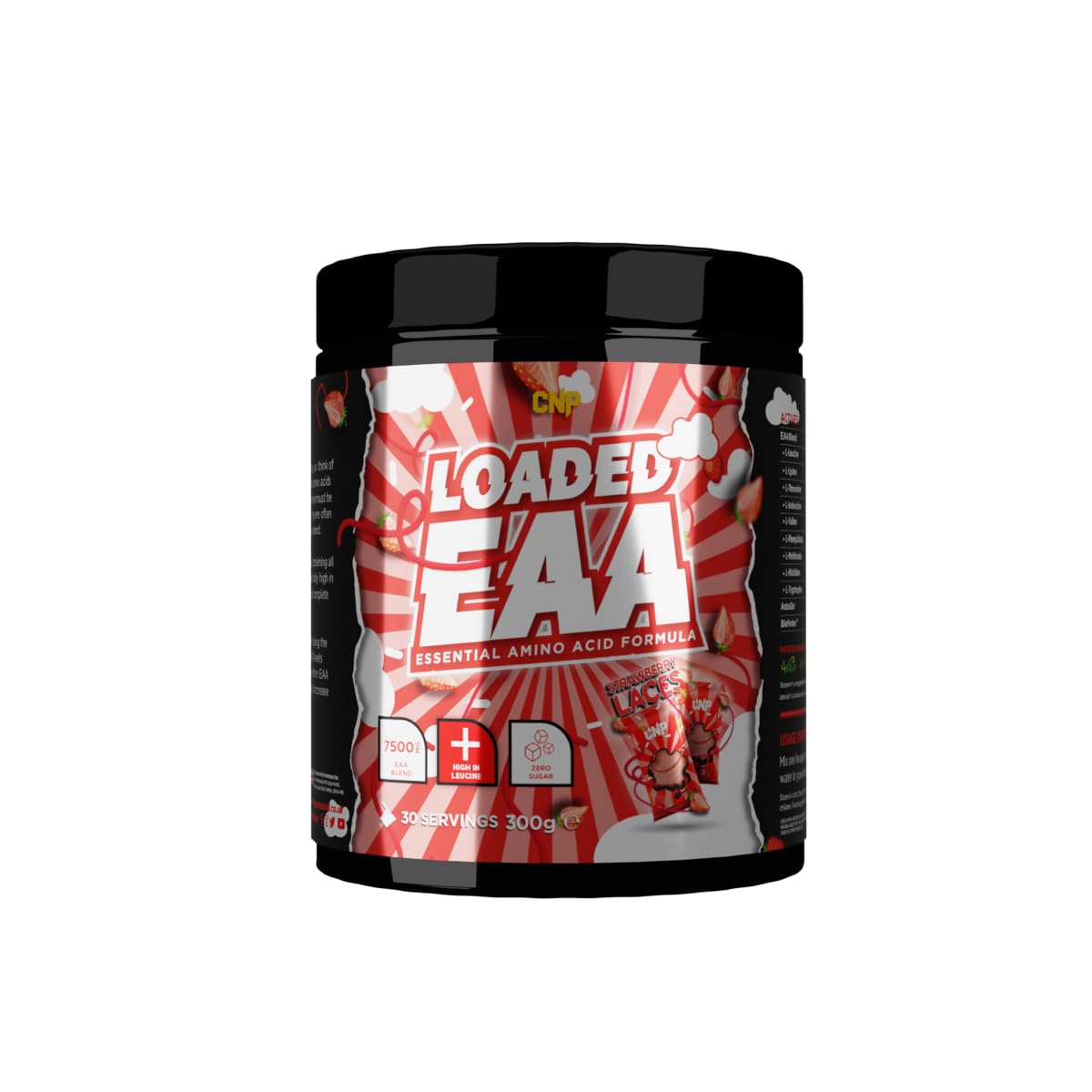 CNP Professional Loaded EAAs, Essential Amino Acids, BCAAs, Muscle Repair & Recovery Powder, 300g / 100g and 30/10 Servings, 12 Delicious Flavours (Strawberry Laces, 300g)
