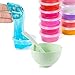 Teenitor Slime Making kit Tools with 10pcs Leakproof Clear Slime Storage Containers 4.5oz & 10 Set Durable Mixing Bowls(Diameter 3.93 inch)& Mixing Spoons for Slime Making Art