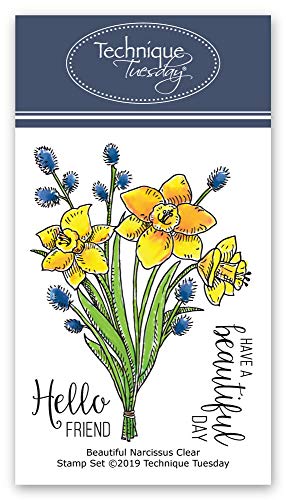 Beautiful Narcissus Clear Stamps | Photopolymer Stamps - Clear Rubber Stamps | Flowers Rubber Stamps | Stamps for Card Making