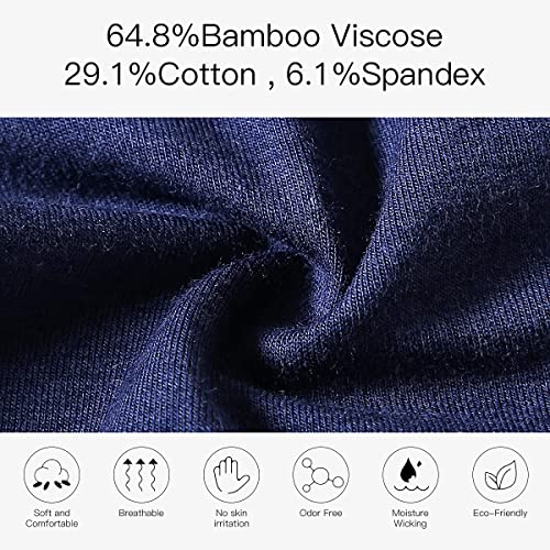 BAMBOO COOL Men's Underwear Boxer Briefs 5 Pack Bamboo Viscose Soft