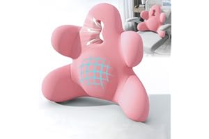 SOTHUBA Lumbar Support Pillow for Office Chair, Back Pillow Lumbar Support for Car, Chair, Sofa - Improve Lower Back Pain Relief & Sitting Posture, Memory Foam Back Cushion for Long Sitting (Pink)