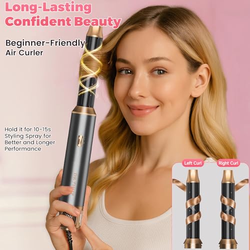 AVENHO 5 in 1 Hair Dryer Brush, Hot Air Brush with Detachable Heads, Straightener, Curling and Volumizer, Lightweight for Travel - Charcoal