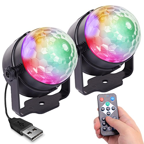[4-Pack] Sound Activated Party Lights with Remote Control Dj Lighting, RBG Disco Ball Light, Strobe Lamp 7 Modes Stage Par Light for Home Room Dance Parties Bar Karaoke Xmas Wedding Show Club - Thumbnail 7