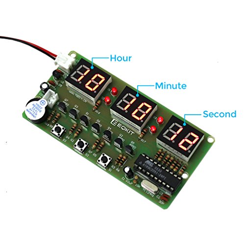 WHDTS C51 6 Bits DIY Digital Electronic Clock Kit AT89C2051 Chip Alarm Clock Kit Soldering Practice Learning Kits