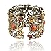 VTG Rainbow Flower Resin CZ Rhinestone Drop Bracelet Bangle