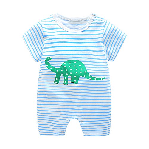 Infant Baby Boys Girls Summer Cute Short Sleeve Stripe Romper Bodysuit Shortall