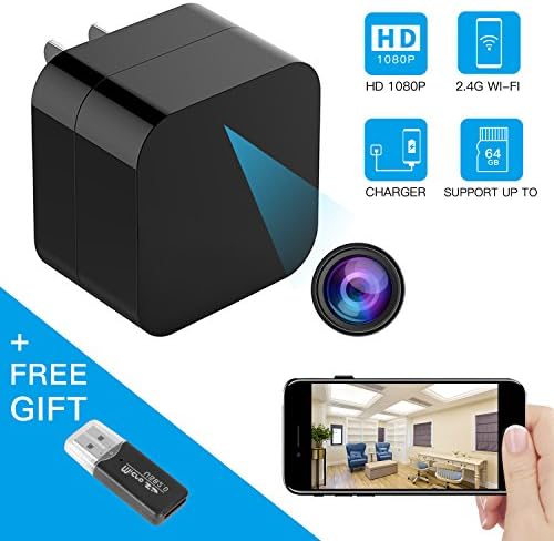 Hidden Spy Camera, Wireless USB Charger Mini Cam HD 1080P Home Security Camera with Motion Detection, Remote View Nanny Cam