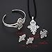 Ethiopian Classic Cross Jewelry Silver Plated Habesha Jewelry Wedding 4PCS Sets