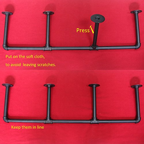 Yuanshikj 2Pc 4Tier (42" Tall,12"deep,3/4") Industrial Wall Iron Pipe Shelf Shelves Shelving Bracket Vintage Retro DIY Open Bookshelf Storage offcie Room Kitchen (Bronze, Hardware Only)