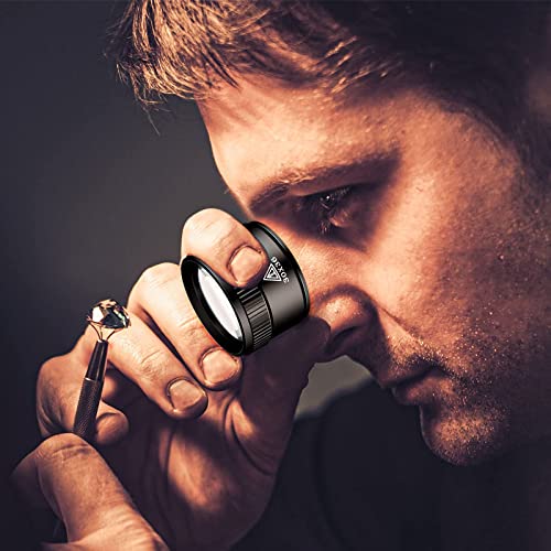 Jewelers Loupe Magnifier - 10x Monocular Eye Magnifier For Jewelry, Coins, Stamps & Small Detail Inspection