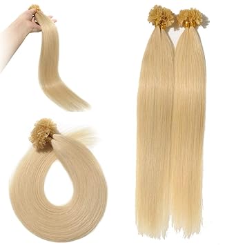 Amazon Com U Tip Human Hair Extensions 100 Strands Keratin Pre