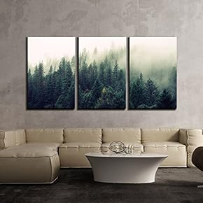 Landscape with Trees in Mist x3 Panels