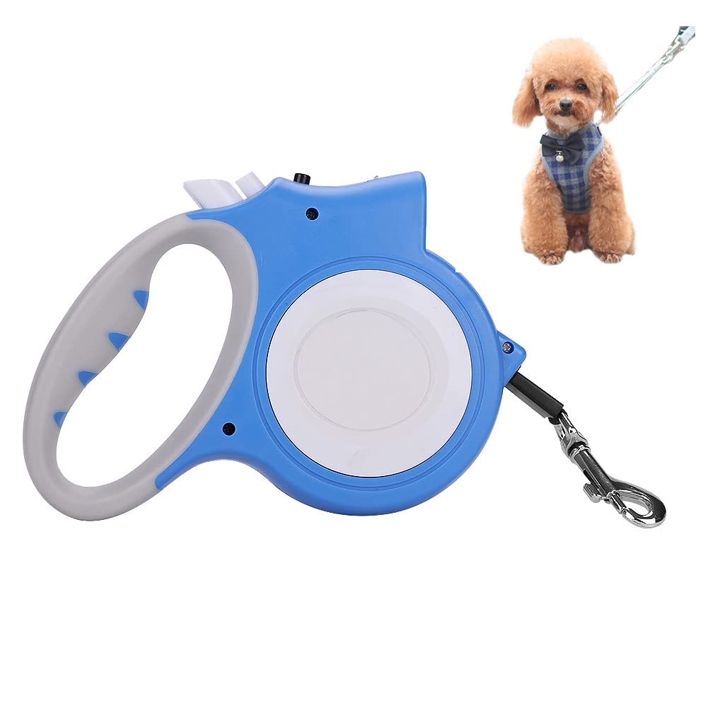 IBLUELOVER 5M Retractable Dog Lead Heavy Duty Extendable Training Walking Dog Leash No-stumble Strong Nylon Cord with Detachable Flashlight LED Torch for Small Medium Puppy Dog up to 20kg