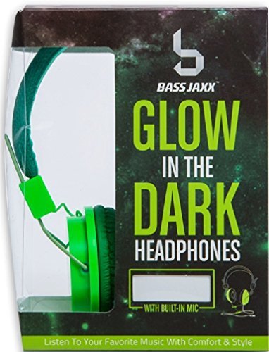 Bass jaxx glow in the dark headphones w/built in mic gr…