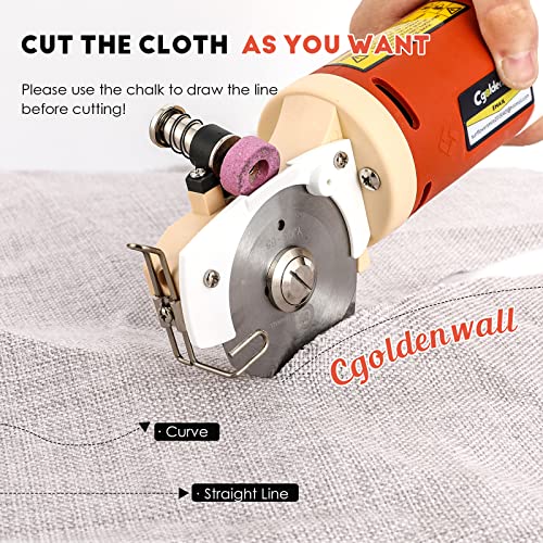 CGOLDENWALL Electric Rotary Fabric Cutter, Multilayer Electric Fabric
