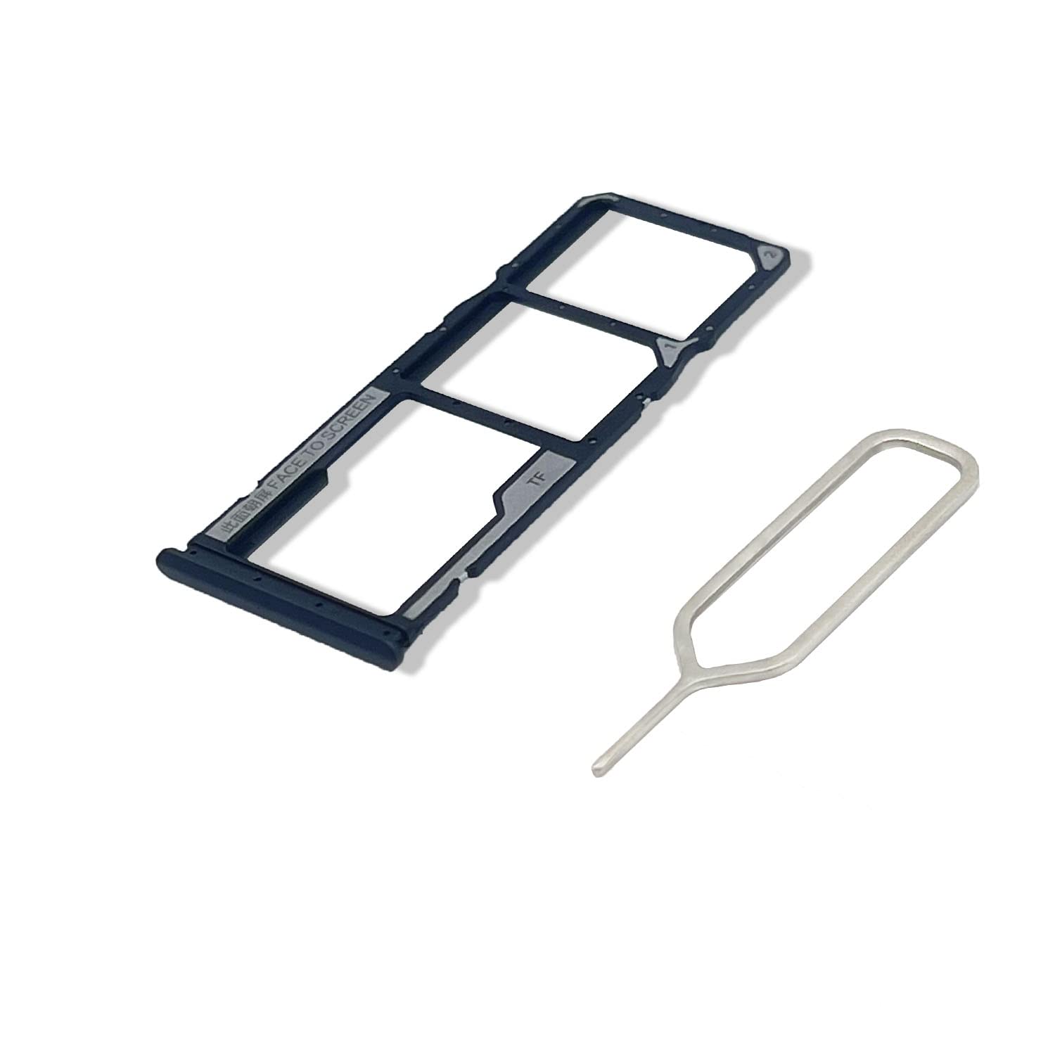 Eonpam Original DUAL SIM Card Slot Tray Holder Replacement for (Xiaomi Redmi Note 9T) Incl SIM Pin (Black)