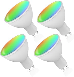 CMARS Smart Light Bulb GU10 Led Bulb Dimmable Tunable White RGB Color Changing Smart Bulb Compatible with Alexa Google Home 320 Lumens 4W 4 Pack