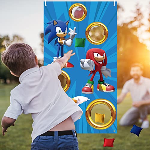 Sonic Birthday Party Supplies, Sonic Toss Games with 4 Bean Bags, Sonic