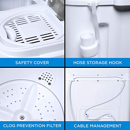 Best Choice Products Portable Compact Twin Tub Laundry Machine & Spin Cycle W/Hose, 13lbs