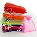 kingleder 100 PCS 4'' x 5'' Assorted Colors Size Drawstring Organza Gift Bags Jewelry Pouches Festival Wedding Party Favor Candy Bags (Multicolor, 10 X 12 cm)