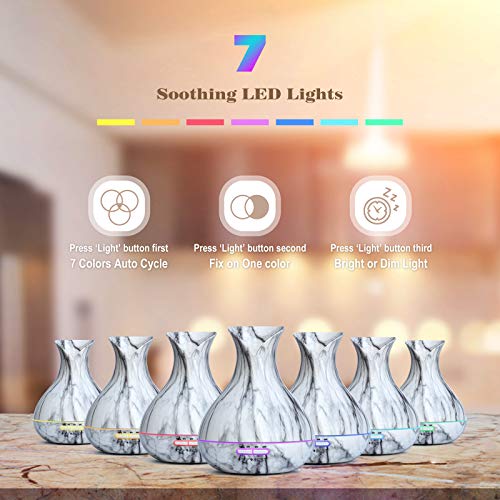 PRIFOREST USB Essential Oil Diffuser – 400ml Ultrasonic Aromatherapy Diffuser for Essential Oil- 4 Timer and Auto-Off… - Image 3