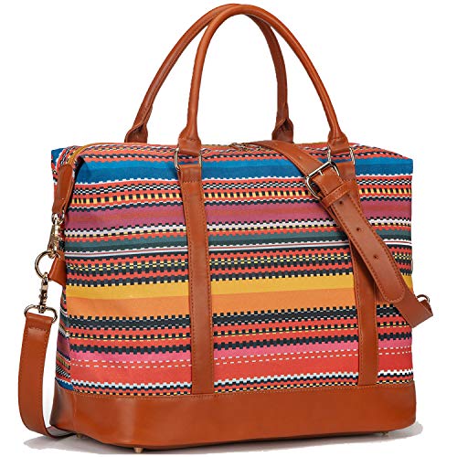 patterned weekender bag