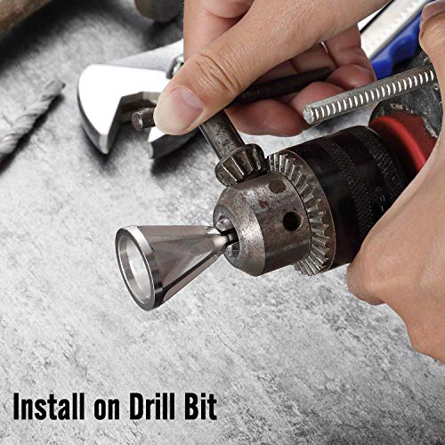 Deburring Tool for External Bevel Screws, 2 Piece Burr Remove Tool, Drill Accessories, Deburring External Bevel Tool for Metal Outside Diameter (Silver) - Thumbnail 6