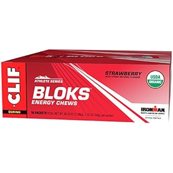 CLIF BLOKS - Energy Chews - Strawberry - No Caffeine (2.1 Ounce Packet, 18 Count)