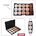 Mefeir 15 Colors Professional Concealer Camouflage Makeup Palette Contour Face Contouring Kit + Oblique Head Contour Makeup Brush with Free Makeup Sponge Blender (Water Drop Color Random)