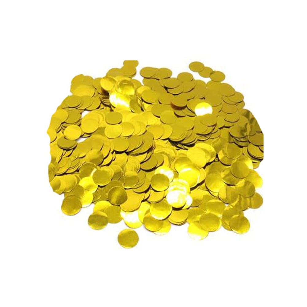 CYIOU 14000 Pieces/100g Paper Table Confetti Gold Metallic Shiny Round Confetti Tissue for Wedding Anniversary Birthday Party Baby Shower Valentine's Day and Balloon Decorations,1.5cm (3.53 oz)