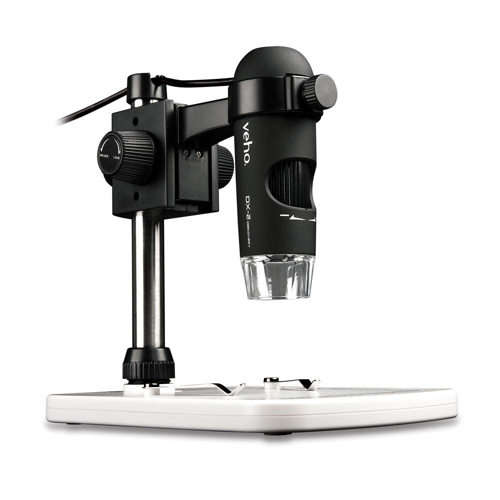 Veho Discovery DX-2 USB Digital 3MP Microscope | x500 Magnification | Photo Capture | Video Capture (VMS-007-DX2),black