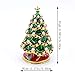 QIFU Hand Painted Enameled Green Christmas Tree Decorative Jewelry Trinket Box Hinged Unique Gift for Christmas