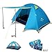 Topnaca 2 3 Person 3 Season Backpacking Tents for Camping, Ultralight Waterproof Vestibule Awning Two Doors Double Layer with Aluminum Rods for Hiking Beach Outdoor Family Adventure (Azure, 3 Person)