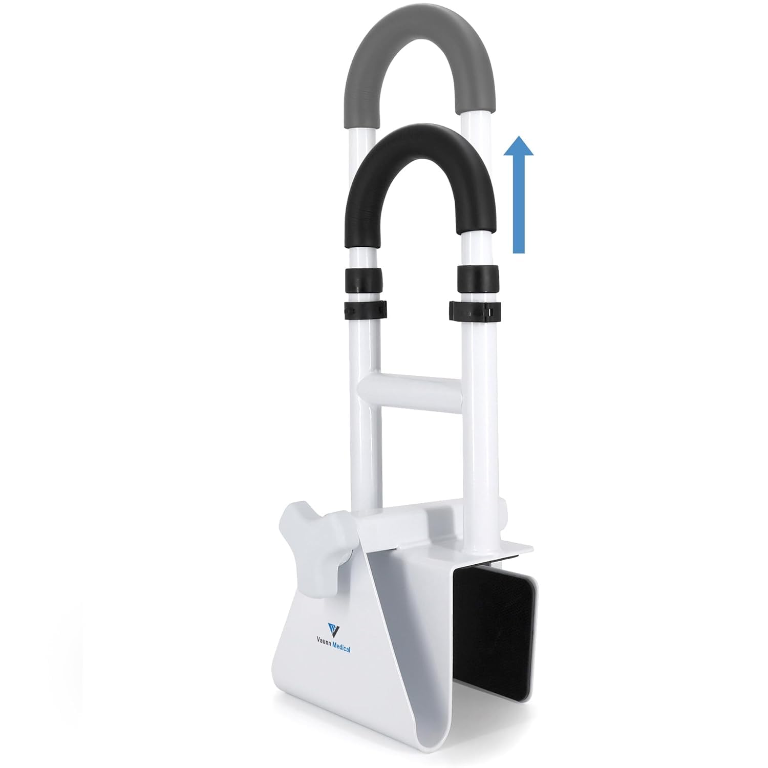Bathtub Safety Rail - 1" Steel Grab Bar With Foam Lined Clamp, 6"H X 10"W
