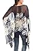 DJT Women's Floral Printed Chiffon Caftan Poncho Tunic Top One Size Blue Floral